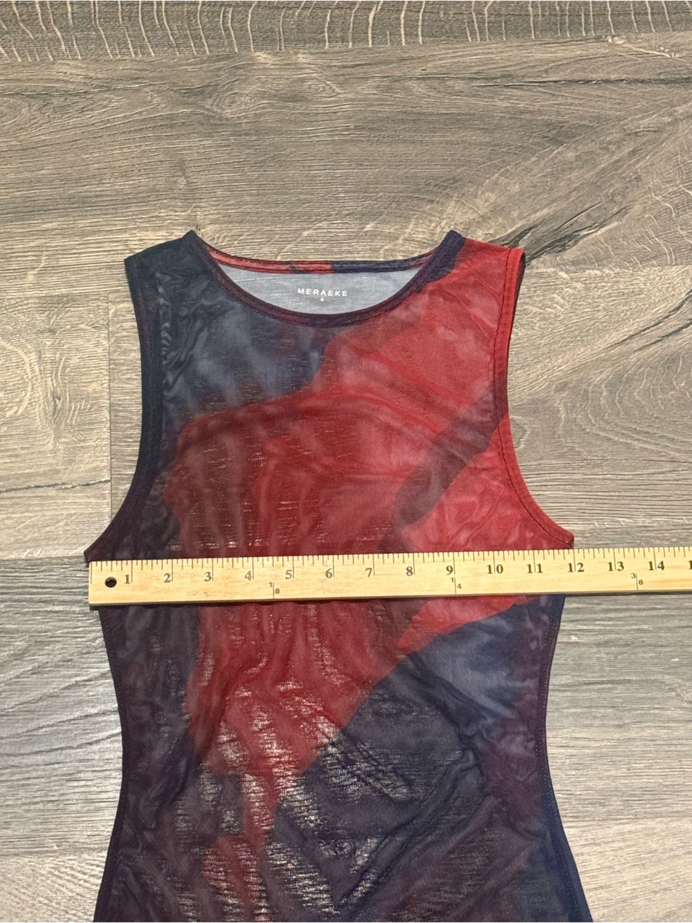 Sheer Red & Blue Abstract Mesh Swim Cover-Up - Picture 10 of 10